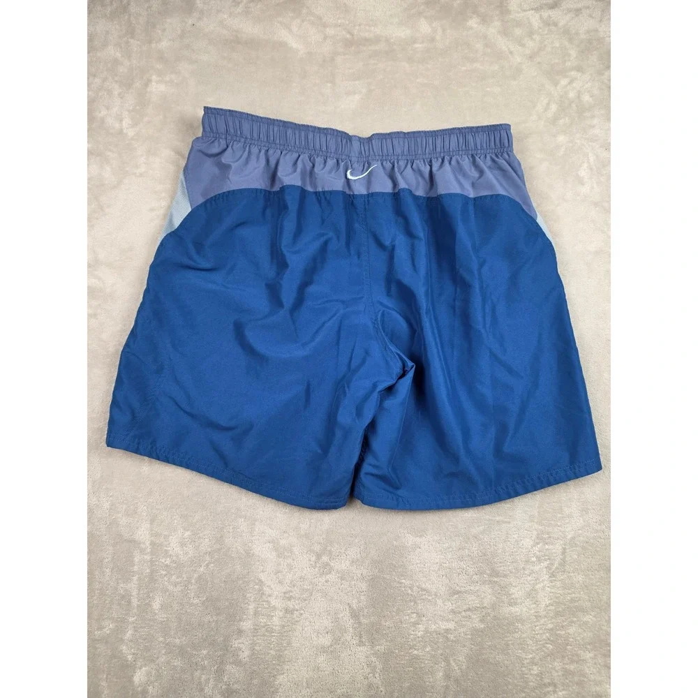 Nike Swim Shorts Mens XXL Blue Board Shorts Mesh Lined Drawstring Logo